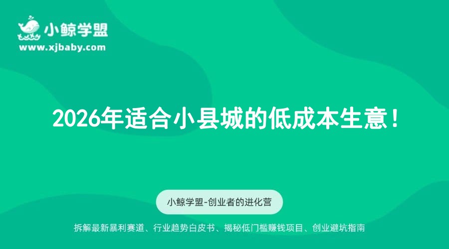 2026年适合小县城的低成本生意！