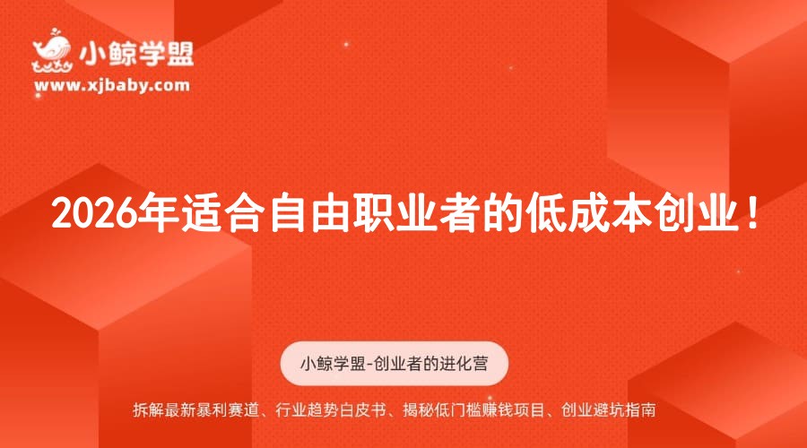 2026年适合自由职业者的低成本创业！