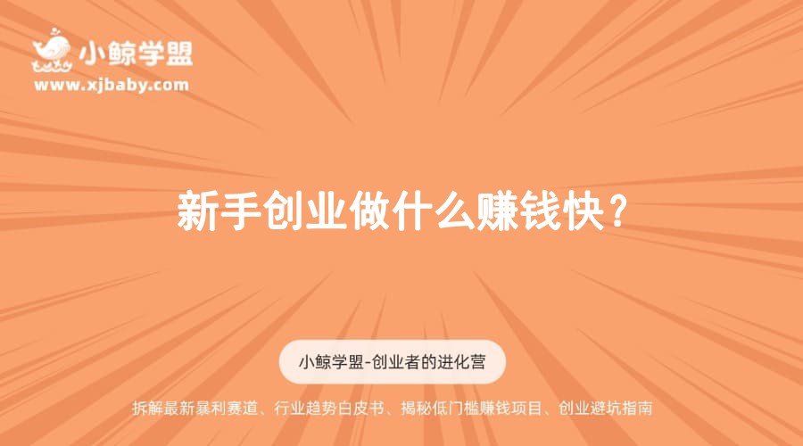 新手创业做什么赚钱快？